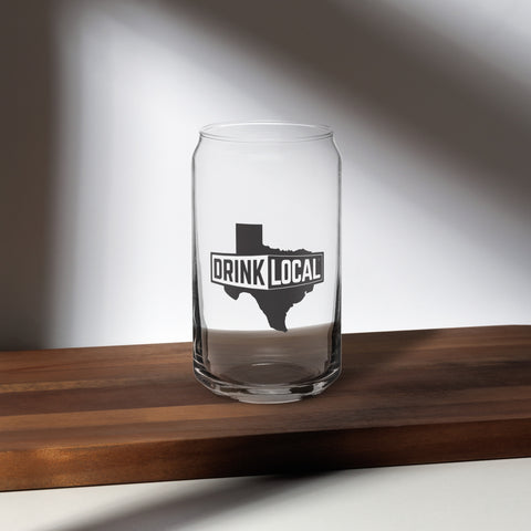 Drink Local Texas Can-shaped glass
