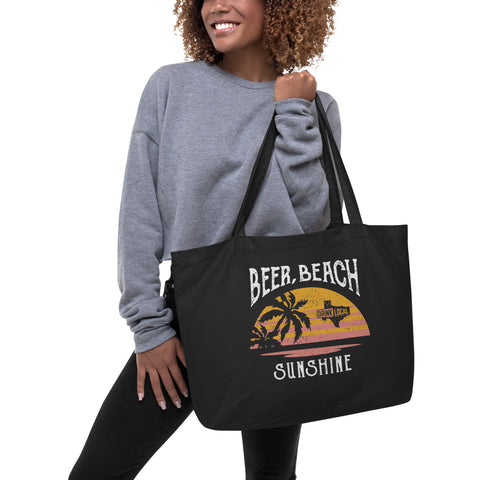 Beer, Beach, Sunshine Drink Local Large tote bag